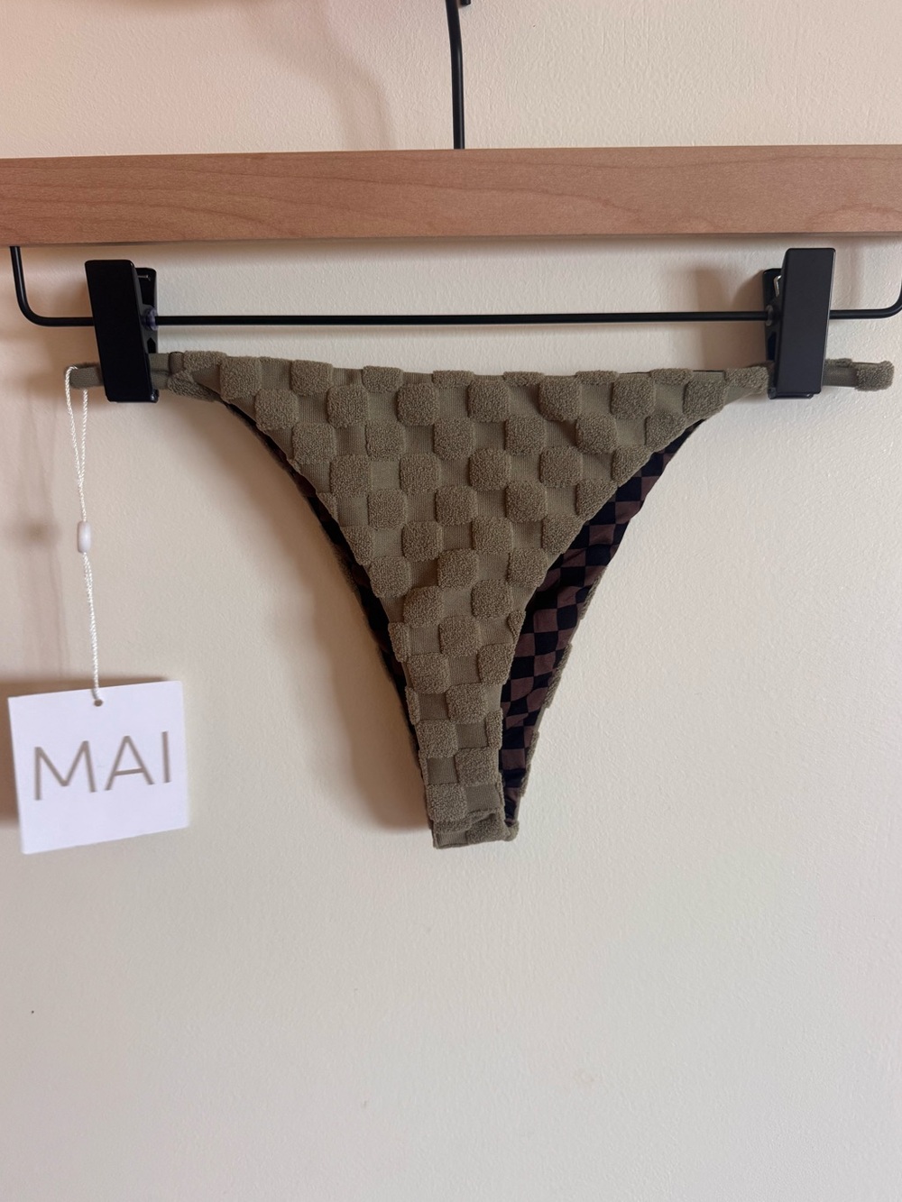 Olive Textured Mai Bikini Bottom